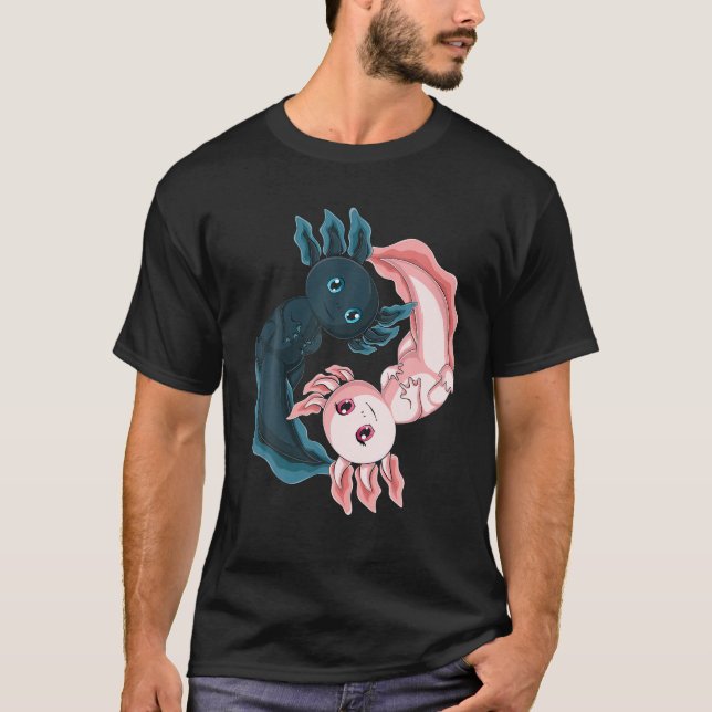 Camiseta Cute Kawaii Axolotl Yin Yang Para Niños Chicas M (Anverso)