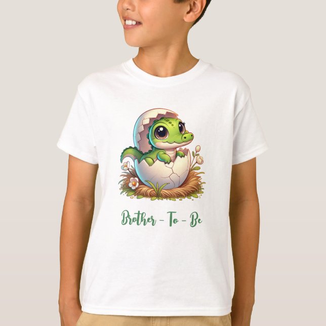 Camiseta Cute Kawaii Baby Alligator Hatching Baby Shower (Anverso)