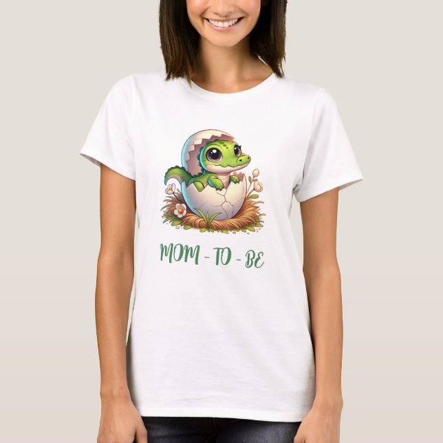 Camiseta Cute Kawaii Baby Alligator Hatching Baby Shower (Anverso)
