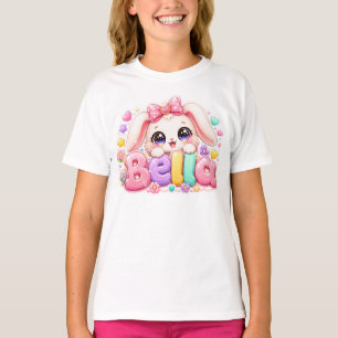 Camiseta Cute Kawaii Bella Bunny Nombre Pastel Rosa Floral 