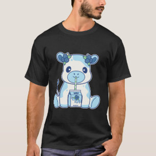 Camiseta Cute Kawaii Blueberry Milk Cow