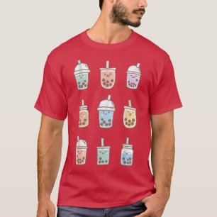 Camiseta Cute Kawaii Boba Anime Bubble Tea Pastel 