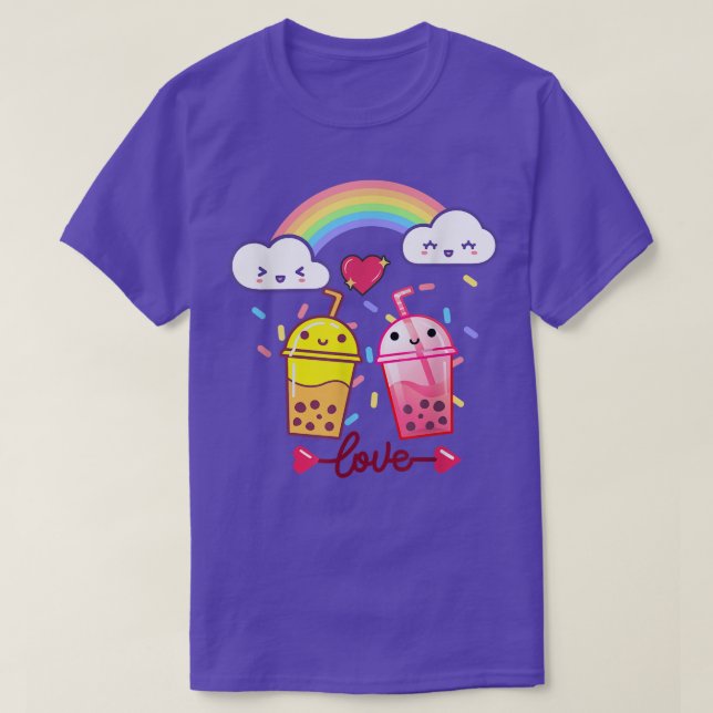Camiseta Cute Kawaii Bubble Boba Leche TeaFunny Oído del Ar (Diseño del anverso)