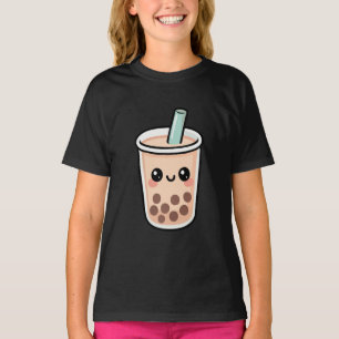 Camiseta Cute Kawaii Bubble Tea Boba Cup - Té de leche feli