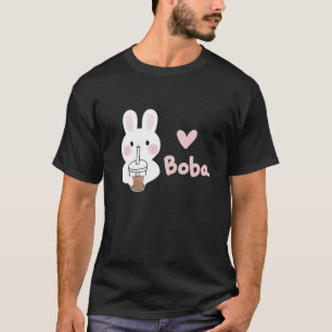 Camiseta Cute Kawaii Bunny Boba Leche Té Bubble Tea Graphic