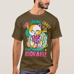Camiseta Cute Kawaii - Cat Bubble Milk Tea - Loving Crazy A