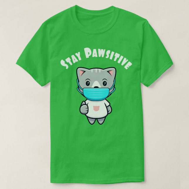 Camiseta Cute Kawaii Cat Mask Face Pawsitive Kitty (Diseño del anverso)