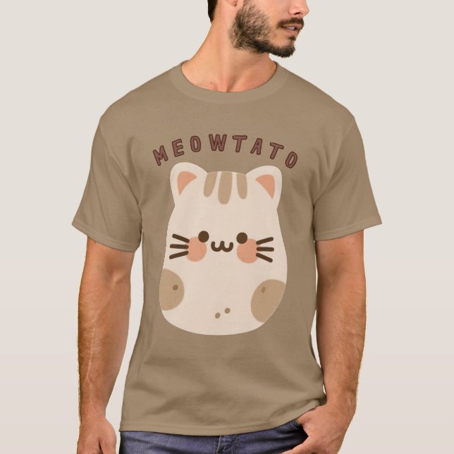 Camiseta Cute Kawaii Cat Potato Mashup (Anverso)