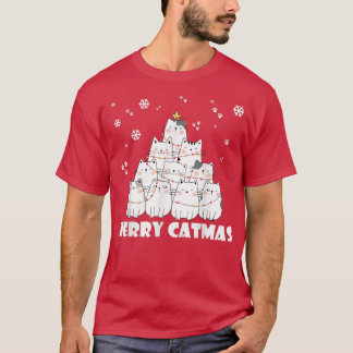 Camiseta Cute Kawaii Cat Tree Merry Xmas 2022 Propietario d