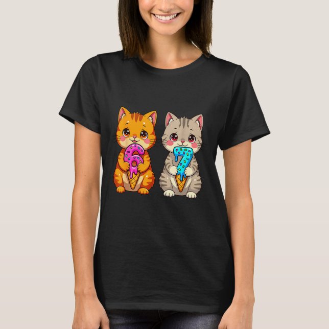 Camiseta Cute Kawaii Cats Neko 67 Drip Meme Funny Six Seven (Anverso)