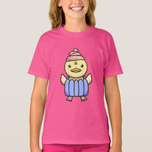 Camiseta Cute Kawaii Chibi Cupcake Duck T-Shirt para niños