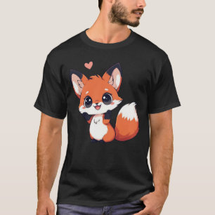 Camiseta Cute Kawaii Chibi Zorro con Corazón