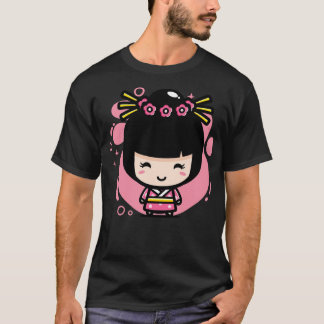 Camiseta Cute Kawaii Chica tradicional japonés estilo Chibi