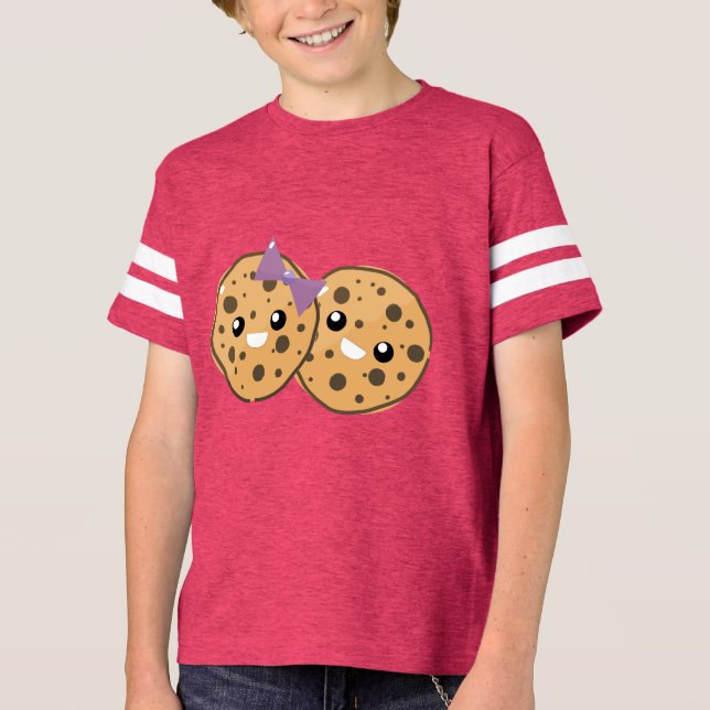 Camiseta Cute Kawaii Chocolate Chip Cookie Pareja (Anverso)