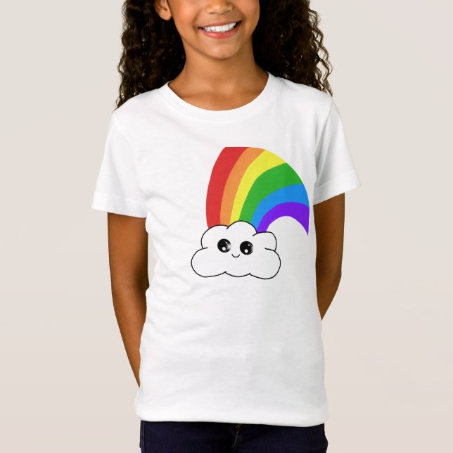 Camiseta Cute Kawaii Cloud Rainbow Kid's (Anverso)