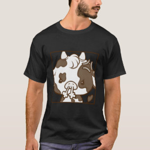 Camiseta Cute Kawaii Coquette Personalizado Emote Angry Cow