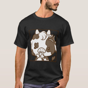 Camiseta Cute Kawaii Coquette Personalizado Emote Angry Cow