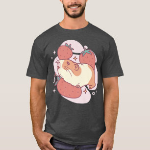 Camiseta Cute Kawaii Designs  Guinea Pig Playing In Strawbe
