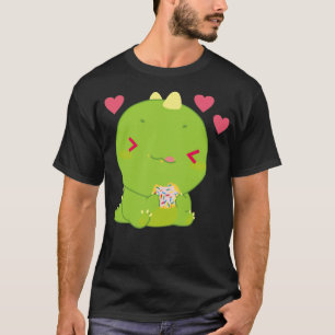 Camiseta Cute Kawaii Dino Donut Heart Design no es cumpleañ