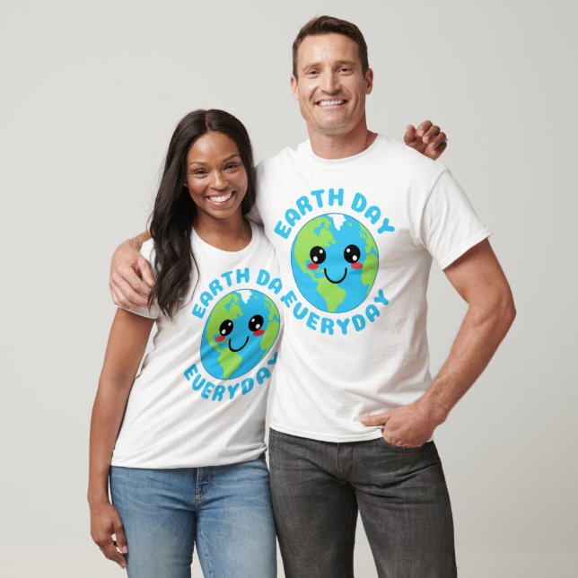 Camiseta Cute Kawaii Earth Day (Unisexo)