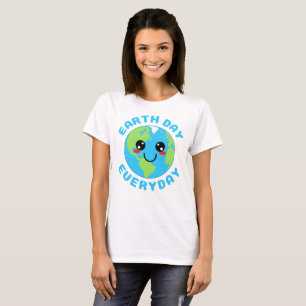 Camiseta Cute Kawaii Earth Day