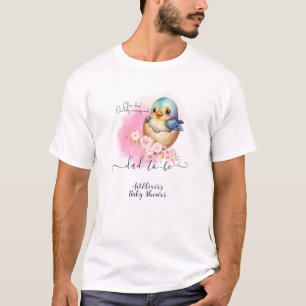 Camiseta Cute Kawaii Egg Bird Elegant Floral Baby Shower