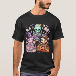 Camiseta Cute Kawaii Enfermera Bruja Esqueleto Halloween Ca