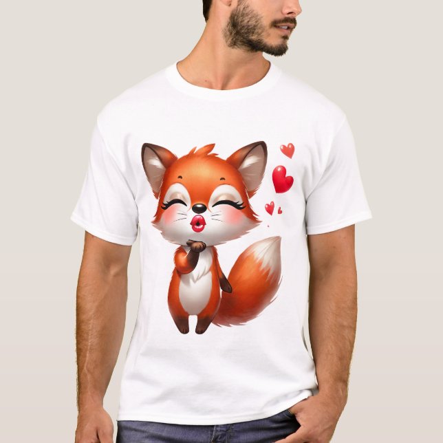 Camiseta Cute Kawaii Fox – Adorable Cartoon Fox (Anverso)