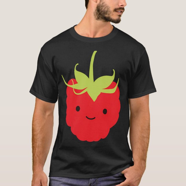 Camiseta Cute Kawaii Frambuesa Roja (Anverso)