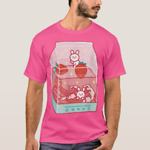 Camiseta Cute Kawaii Fresa Leche Japonesa 