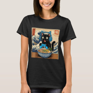 Camiseta Cute Kawaii Gamer Cat Funny Ramen Japanese Cat Gam