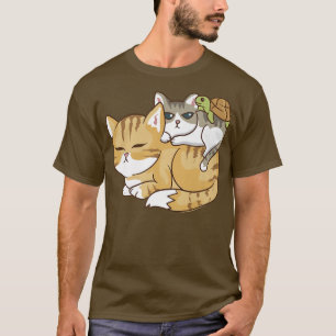 Camiseta Cute Kawaii gatos animales y una tortuga en Kawaii