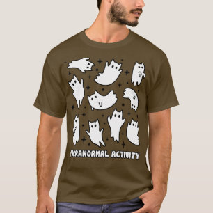 Camiseta Cute Kawaii Ghost Gats Halloween Purranormal Activ