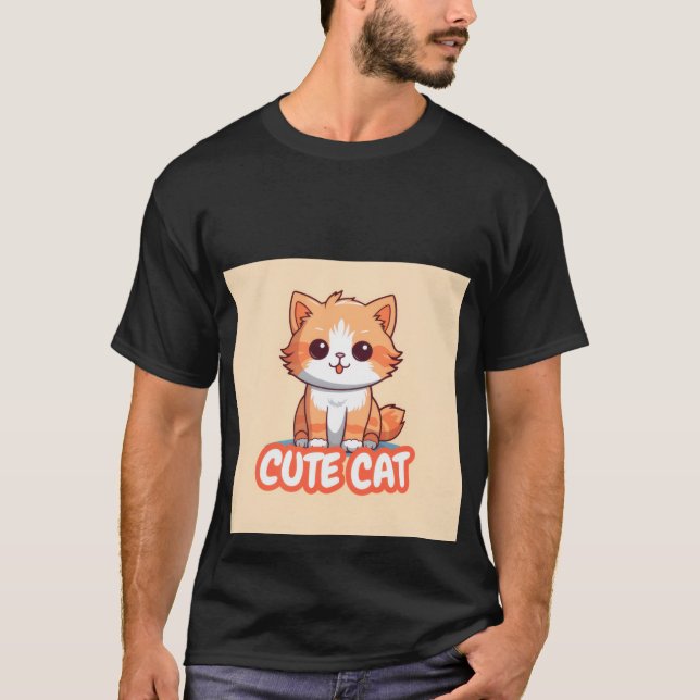 Camiseta Cute Kawaii Ginger Cat Hugging Gift Box  ✨🎁 (Anverso)