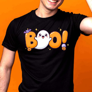 Camiseta Cute Kawaii Halloween "BOO!" Fantasma