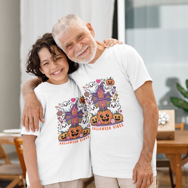 Camiseta Cute Kawaii Halloween Vibes | Ghosts & Pumpkins (Subido por el creador)