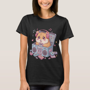 Camiseta Cute Kawaii Hámster Amante de la Música Cassette R