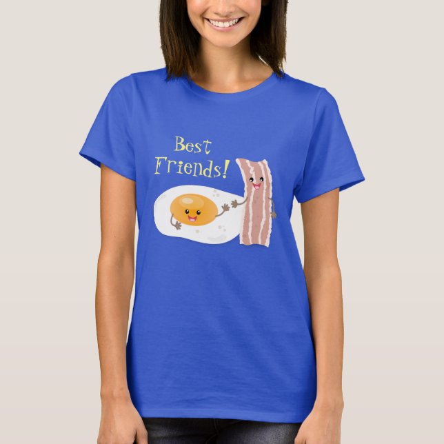 Camiseta Cute kawaii huevo bacon ilustracion personalizado  (Anverso)