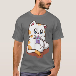 Camiseta Cute Kawaii Japonés Anime ShirCat Bubble Tea De De