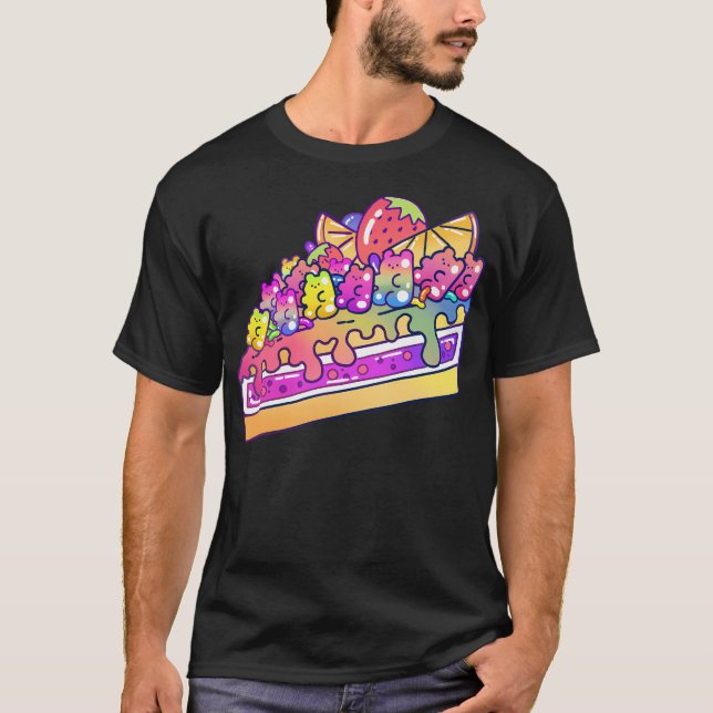 Camiseta Cute Kawaii Jelly Bear Cake Slice (Anverso)