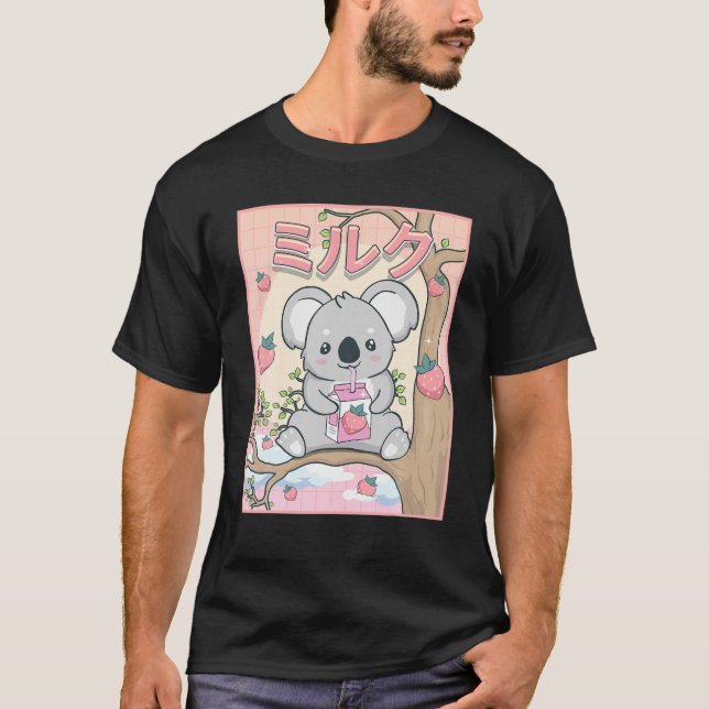 Camiseta Cute Kawaii Koala Bear Fresa Leche (Anverso)