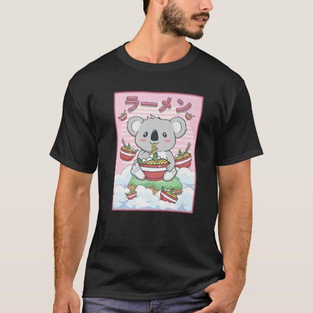 Camiseta Cute Kawaii Koala Bear Noodles Ramen (Anverso)