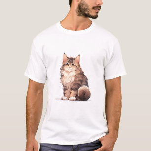 Camiseta Cute Kawaii Maine Coon Big Cat