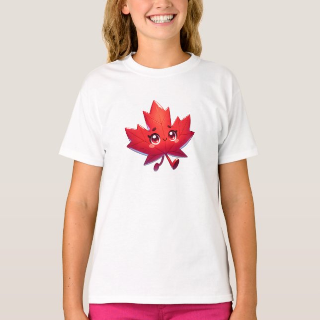 Camiseta Cute Kawaii Maple Leaf | Canada (Anverso)