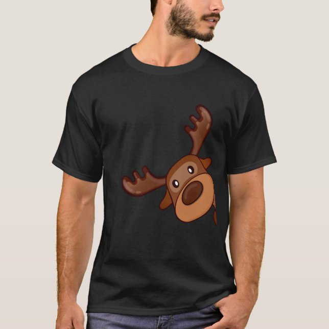 Camiseta Cute Kawaii Moose Elk Deer Funny Alaska Moose (Anverso)