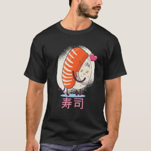 Camiseta Cute Kawaii Nigiri Sushi Hugging - Funny Japanese