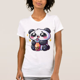 Camiseta Cute Kawaii Panda Bebe Boba Bubble Tea Kawaii