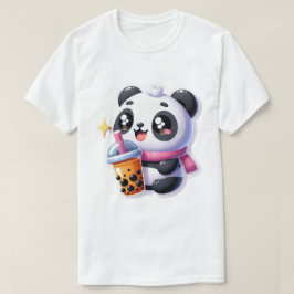 Camiseta Cute Kawaii Panda Bebe Boba Bubble Tea Kawaii