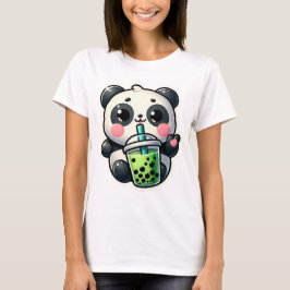 Camiseta Cute Kawaii Panda Bebe Boba Bubble Tea Kawaii
