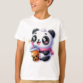 Camiseta Cute Kawaii Panda Bebe Boba Bubble Tea Kawaii